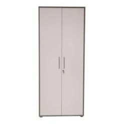 Armadio ufficio 79x188h cm 2 ante con serratura bianco frassinato cemento Woody