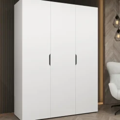 Armadio 150x202 cm 3 ante bianco opaco Valencia