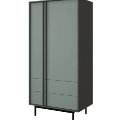 Armadio 93x195 cm 2 ante 2 cassetti antracide verde Essenzia