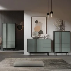 Armadio 93x195 cm 2 ante 2 cassetti antracide verde Essenzia