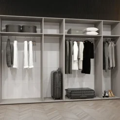 Armadio 300x202 cm 6 ante con specchio beige cashmere Valencia