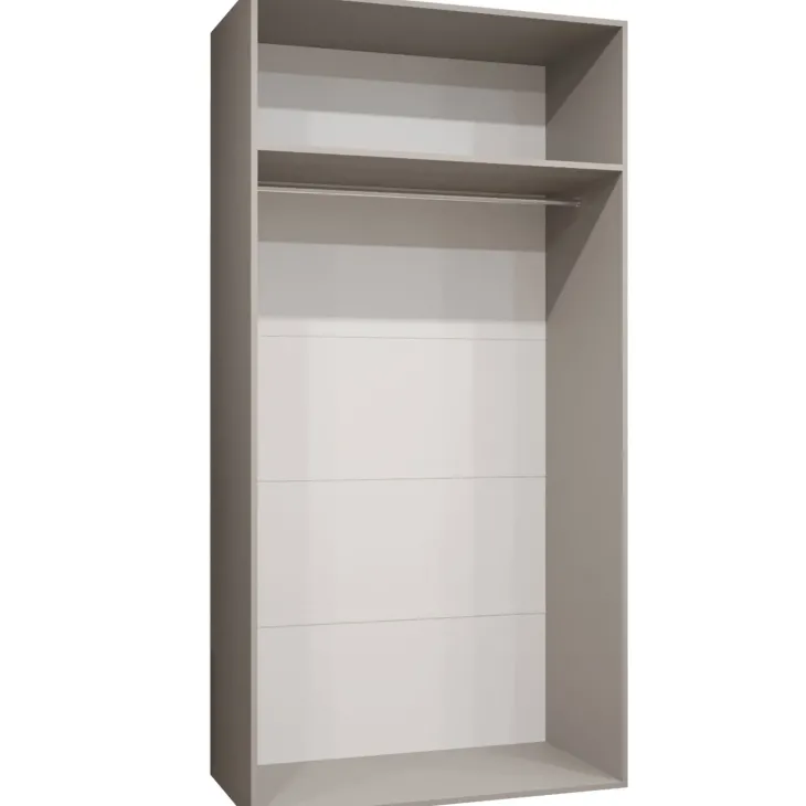 Armadio 100x202 cm 2 ante con specchio beige cashmere Valencia