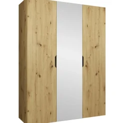 Armadio 150x202 cm 3 ante con specchio rovere Valencia