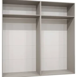 Armadio 200x202 cm 4 ante con specchio beige cashmere Valencia