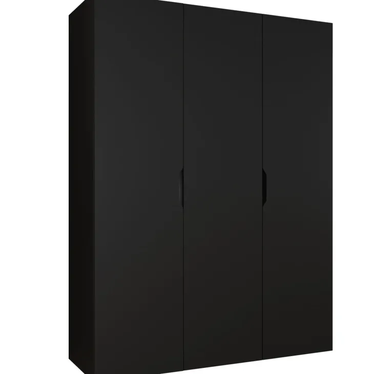 Armadio 150x202 cm 3 ante nero opaco Valencia