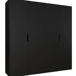 Armadio 200x202 cm 4 ante nero opaco Valencia