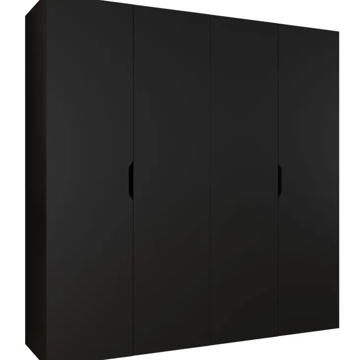 Armadio 200x202 cm 4 ante nero opaco Valencia