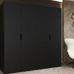 Armadio 200x202 cm 4 ante nero opaco Valencia