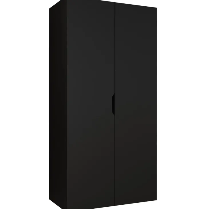 Armadio 100x202 cm 2 ante nero opaco Valencia