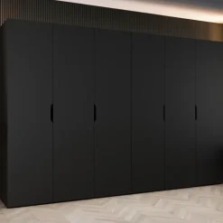 Armadio 300x202 cm 6 ante nero opaco Valencia