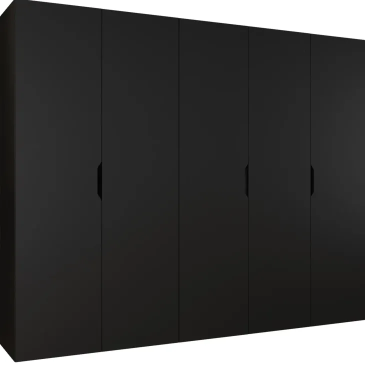 Armadio 250x202 cm 5 ante nero opaco Valencia