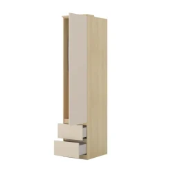 Armadio 45x215h cm 1 anta 2 cassetti beige cashmere rovere Elvira