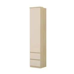 Armadio 45x215h cm 1 anta 2 cassettini beige cashmere rovere Elvira