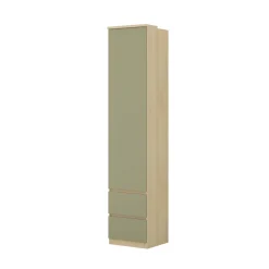 Armadio 45x215h cm 1 anta 2 cassettini verde salvia rovere Elvira