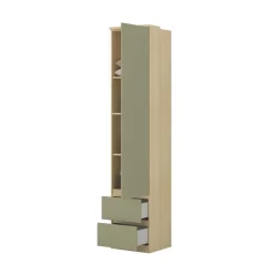 Armadio 45x215h cm 1 anta 2 cassettini verde salvia rovere Elvira