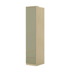 Armadio 45x215h cm 1 anta 2 cassetti verde salvia rovere Elvira