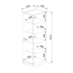 Armadio 40x191h cm 1 anta moderno rovere scuro marrone Marzia