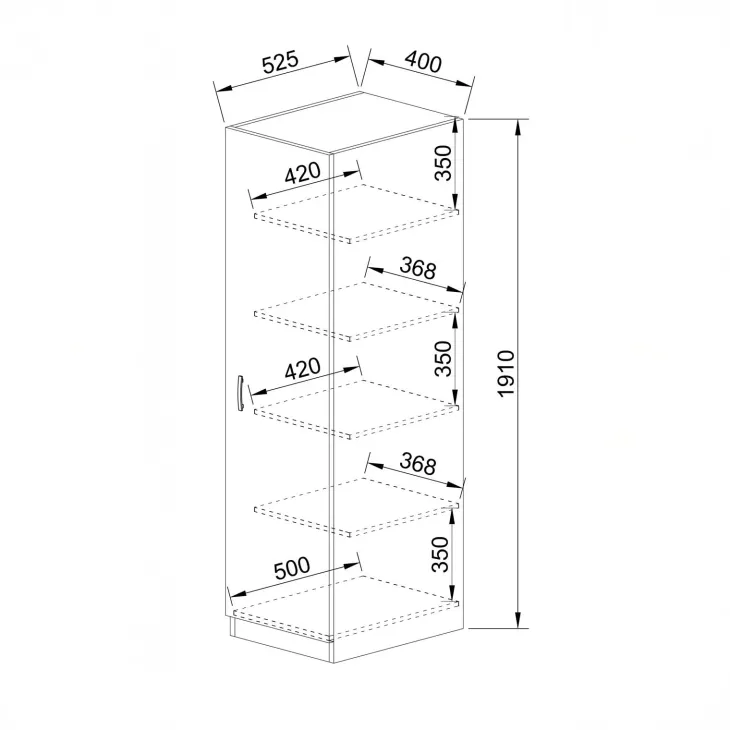 Armadio 40x191h cm 1 anta moderno rovere scuro marrone Marzia