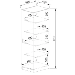 Armadio 40x191h cm 1 anta moderno rovere rustico Marzia