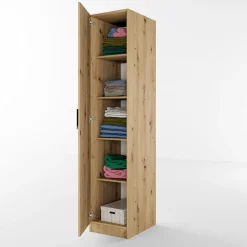 Armadio 40x191h cm 1 anta moderno rovere rustico Marzia