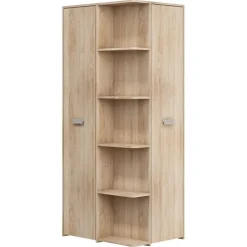 Armadio 83x190h cm 2 ante ad angolo con ripiani rovere sonoma Kent Gihome®