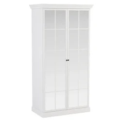 Armadio 103x200h cm 2 ante a specchio shabby bianco Purro