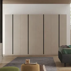 Armadio 365x240h cm 8 ante battenti beige cashmere antracite Blossy