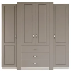 Armadio 210x205h cm 4 ante battenti 3 cassetti beige cashmere Emporio