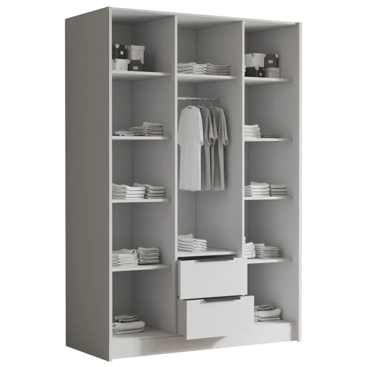 Armadio 150x216h cm 3 ante battenti 2 cassetti beige cashmere Ampy