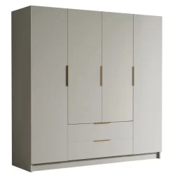 Armadio 200x216h cm 4 ante battenti 2 cassetti beige cashmere Ampy