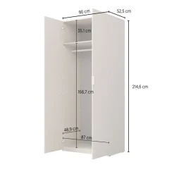 Armadio 90x215h cm 2 ante battenti rovere Niman