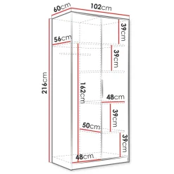 Armadio 102x216h cm 2 ante bianco Athena