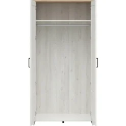 Armadio 102x201h cm 2 ante bianco frassinato rovere Lars