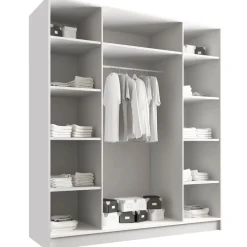 Armadio 200x215h cm 4 ante bianco lucido oro Glammy 4