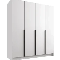 Armadio 200x215h cm 4 ante bianco lucido nero Glammy 4