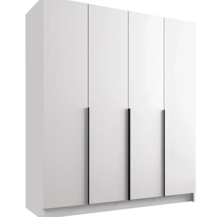 Armadio 200x215h cm 4 ante bianco lucido nero Glammy 4