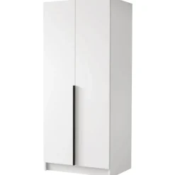 Armadio 100x215h cm 2 ante bianco lucido nero Glammy 2