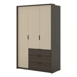 Armadio 139x217h cm 3 ante 3 cassetti beige noce Betancuria