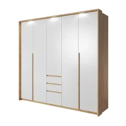 Armadio 225x215h cm 5 ante 3 cassetti bianco rovere Sweet