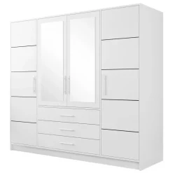 Armadio 196x200h cm 4 ante 3 cassetti con specchio bianco Sottosogno
