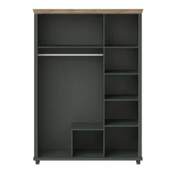 Armadio 154x216h cm 3 ante 2 cassetti con specchio verde quercia Texel