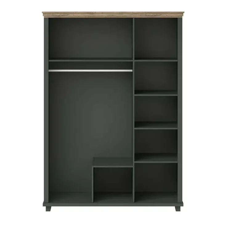 Armadio 154x216h cm 3 ante 2 cassetti con specchio verde quercia Texel