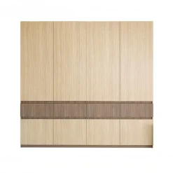 Armadio 220x211h cm 8 ante 4 cassetti rovere chiaro e rovere scuro Pitigliano