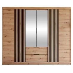 Armadio 250x213h cm 5 ante 2 cassetti rovere Stiky