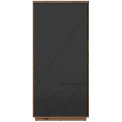 Armadio 94x201h cm 2 ante 2 cassetti rovere scuro nero opaco Elin