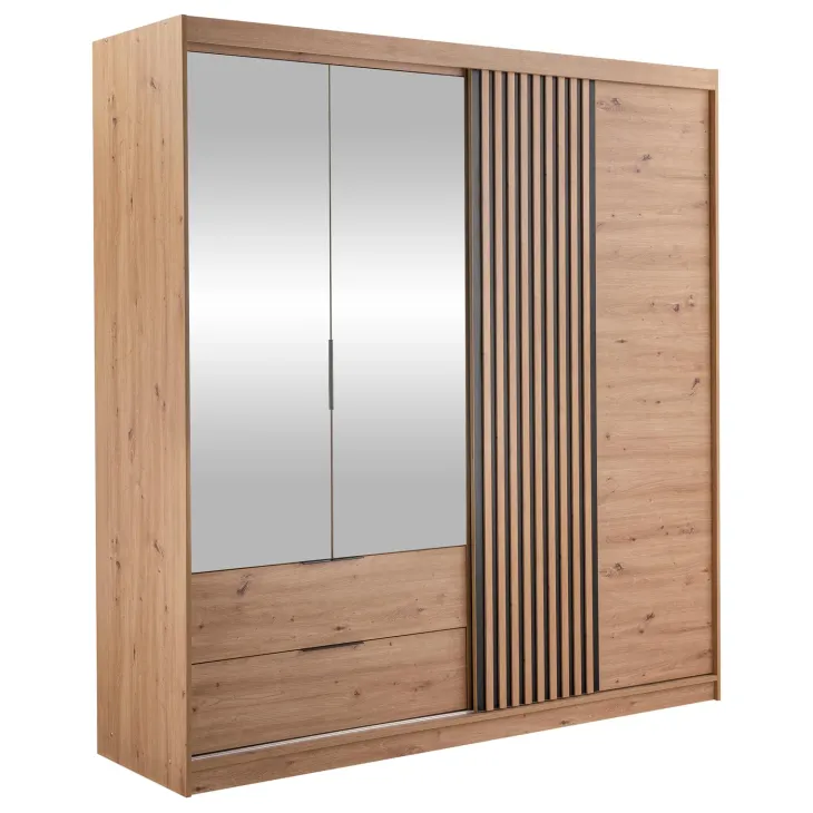 Armadio 203x213h cm 3 ante 2 cassetti rovere Stiky