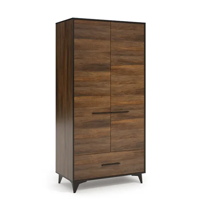 Armadio 91x185h cm 2 ante 1 cassetto noce Line