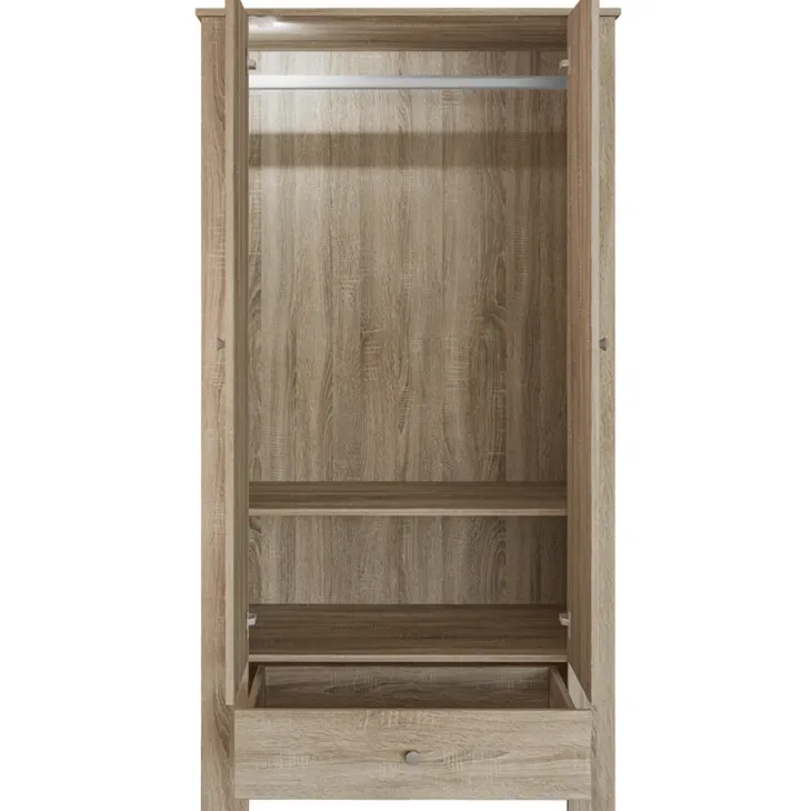 Armadio 90x181h cm 2 ante con cassetto rovere sonoma Londra