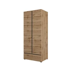Armadio 89x210h cm 2 ante con cassetto rovere Lolla