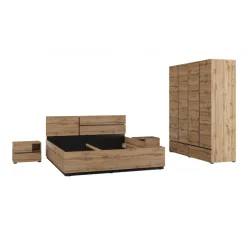 Armadio 180x210h cm 4 ante con 2 cassetti rovere Lolla